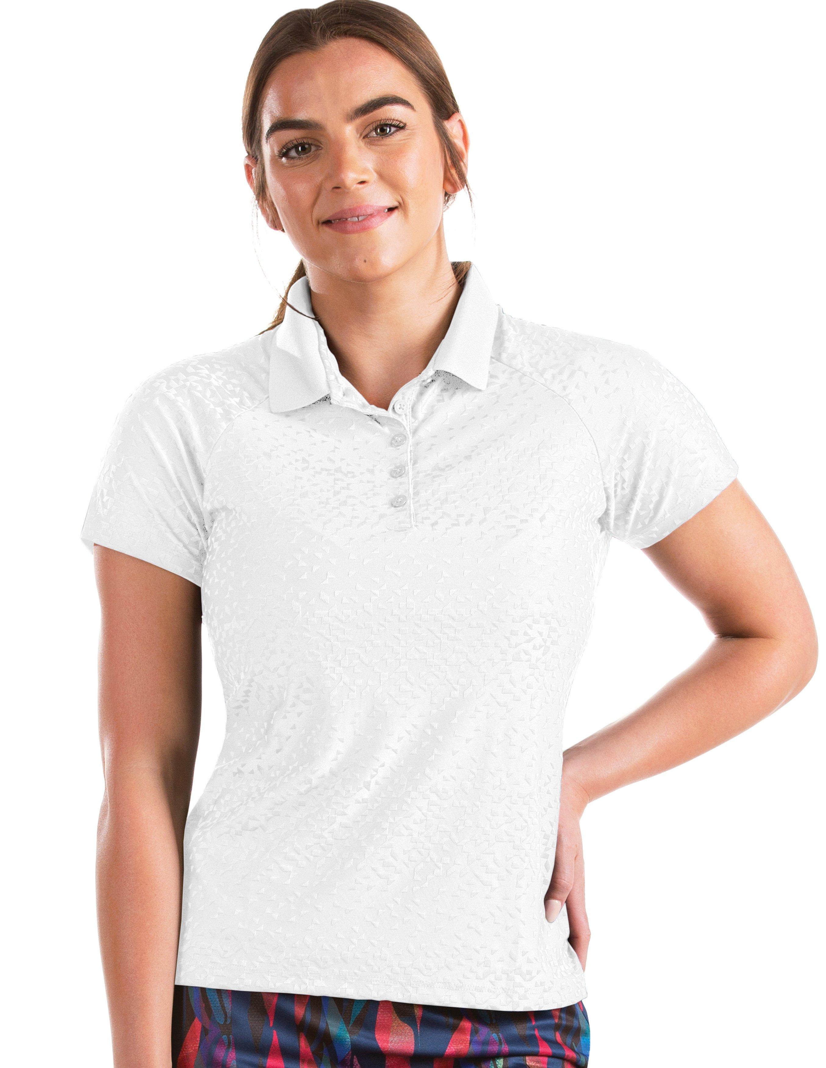 Antigua Women s Marvelous Short Sleeve Polo Shirt in White